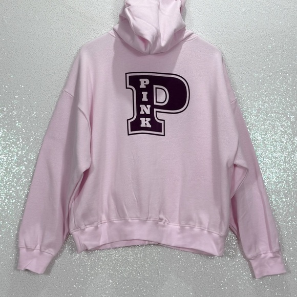 Pink ivy Fleece Campus Full -Zip Hoodie, pink tulip Size Large - Picture 4 of 16